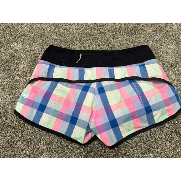 Lululemon Run: Speed Short *2-way Stretch Pop Plaid Reflective Multi Size 4 - Picture 2 of 5